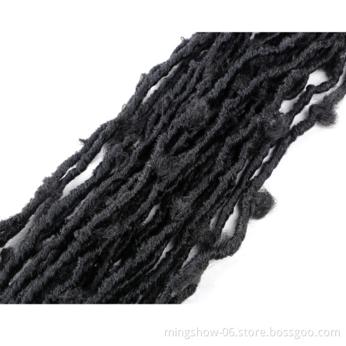 2021 Fashionable 24inches wigs fiber crochet hair female butterfly curly braid African dirty braid Butterfly locs hair extension